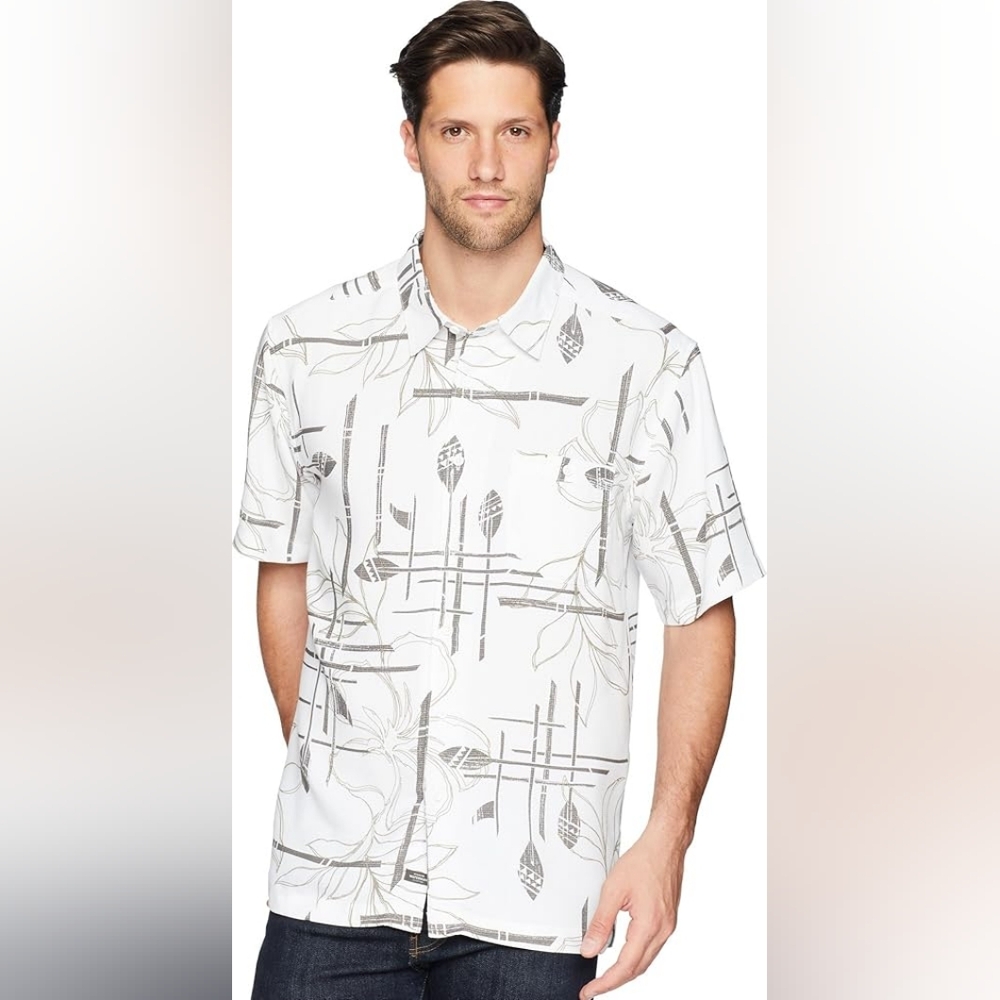 Quicksilver Waterman Comfort Fit Aloha Shirt Paddle Print